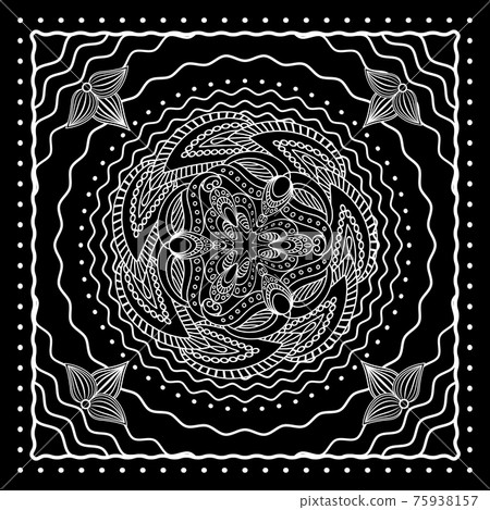 Black and white oriental bandana design 75938157