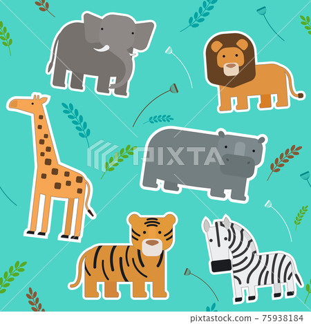 African Animals Seamless Pattern - Stock Illustration [75938184] - PIXTA