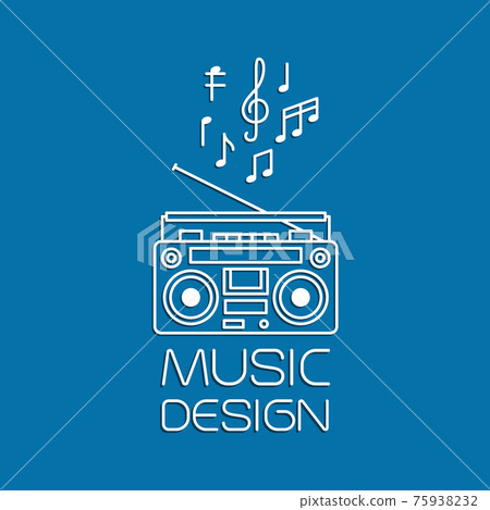 Music design with magnetic cassette player Music design with magnetic cassette player 75938232