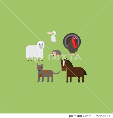 Different animals flat design icons set Different animals flat design icons set 75938643