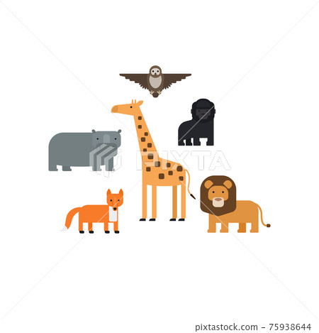 Different animals flat design icons set Different animals flat design icons set 75938644