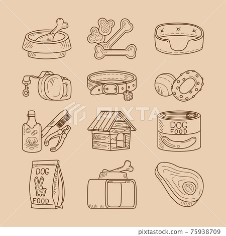 Dog doodle signs food and toys Dog doodle signs food and toys 75938709