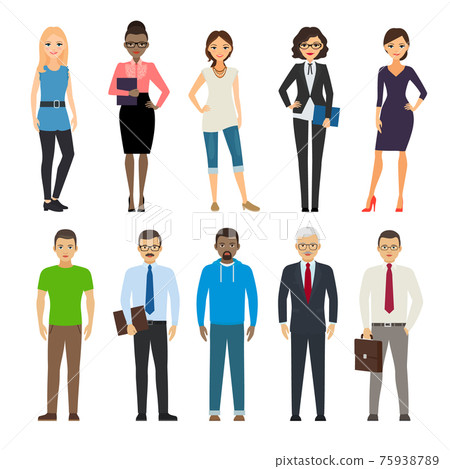 Business and casual dressed people Business and casual dressed people 75938789