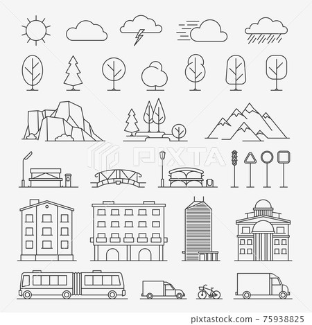 Urban line icons 75938825