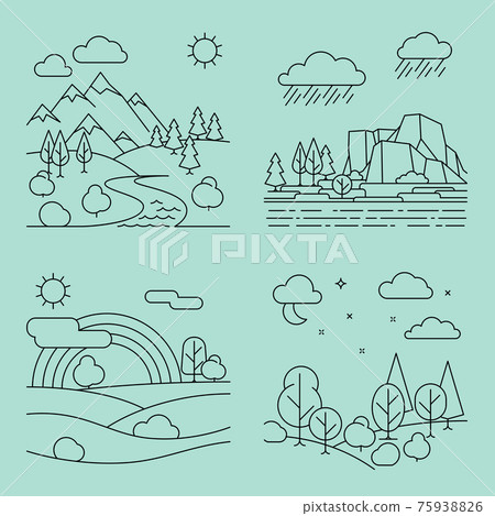 Nature outline landscapes Nature outline landscapes 75938826