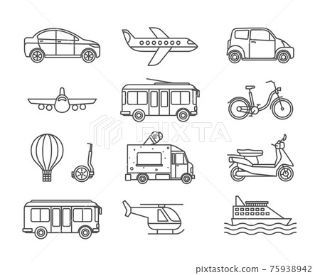 Transport line icons 75938942