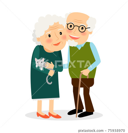 Old couple. Grandmother and grandfather. Old couple. Grandmother and grandfather. 75938970