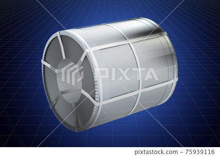 Visualization 3d cad model of roll of steel... - Stock Illustration ...