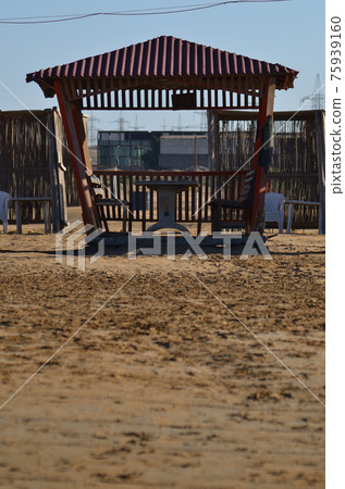 Old arbors on the beach Old arbors on the beach 75939160