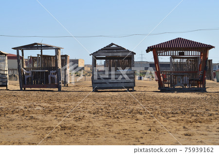 Old arbors on the beach Old arbors on the beach 75939162