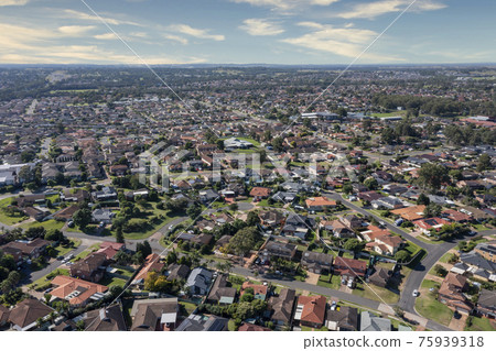 Aerial view of the suburb of Glenmore Park in greater Sydney in Australia 75939318