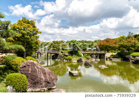 Traditional Japanese Garden in Sakai, Osaka - Japan 75939329