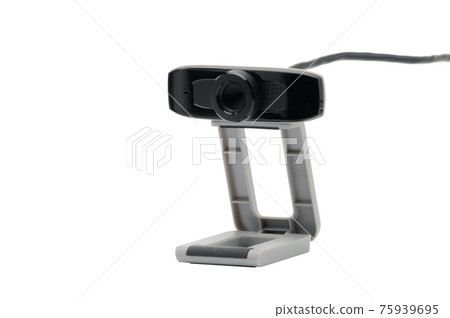Web camera for broadcasting video and still images on the Internet on white backgroumd.Camera.Lens. 75939695