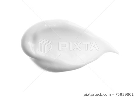 Cosmetic body lotion smear. White AA DD cream smudge isolated on white. 75939801