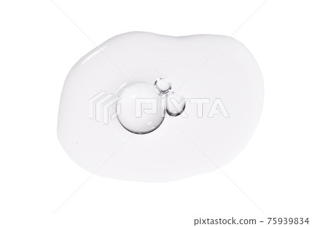 Serum smear smudge swatch with collagen and peptides. Transparent gel sample Serum smear smudge swatch with collagen and peptides. Transparent gel sample 75939834