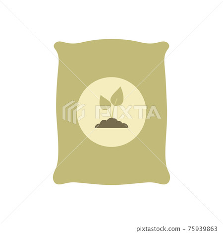 bag of soil on white background illustration, plant fertilizer icon 75939863