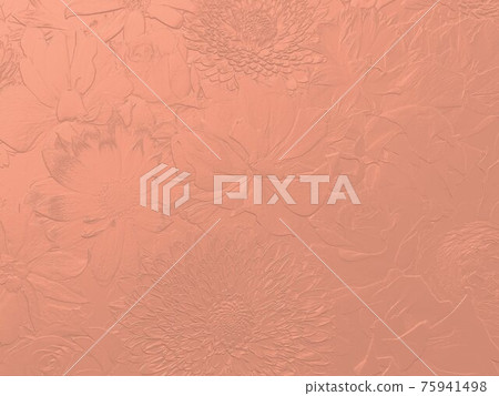 3d 處理過的聖誕玫瑰、非洲菊、玫瑰、翠菊鮭魚粉背景 75941498