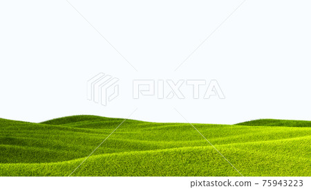 green field isolated against a white background green field isolated against a white background 75943223