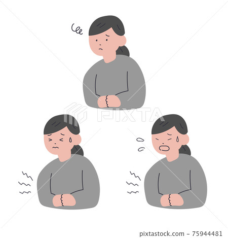 一個女人腹痛的插圖 一個女人腹痛的插圖 75944481