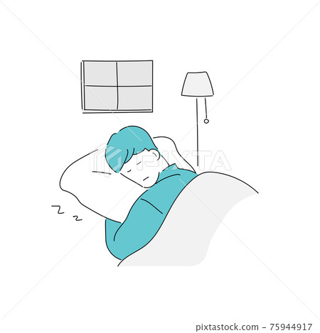 Illustration of a man sleeping 75944917
