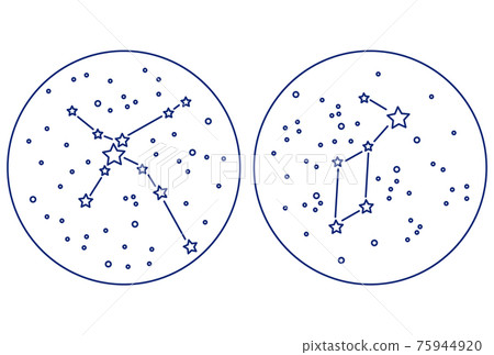 Illustration set of Lyra and Aquila 75944920