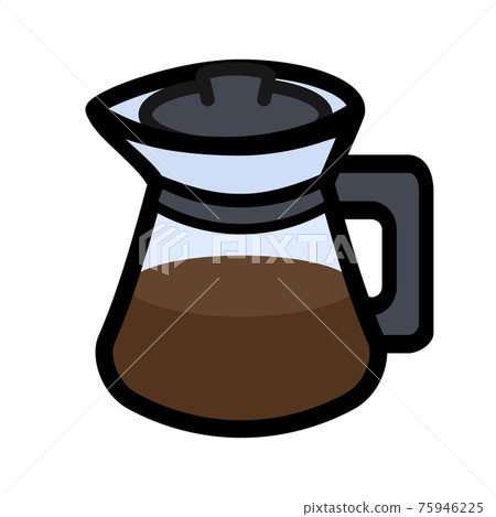簡單可愛的咖啡服務器插畫 75946225