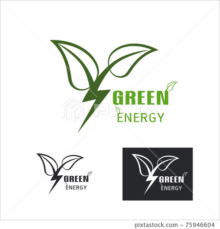 Green Leaf Power Energy Logo vector Green Leaf Power Energy Logo vector 75946604