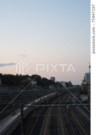 Railway and train Railway and train 75947197