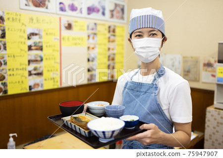在固定餐廳工作的兼職員工 在固定餐廳工作的兼職員工 75947907