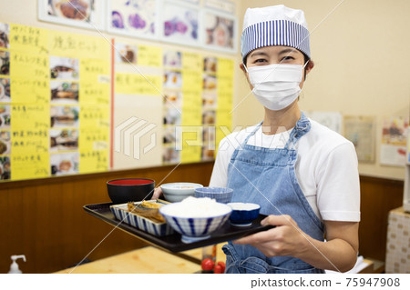 在固定餐廳工作的兼職員工 在固定餐廳工作的兼職員工 75947908