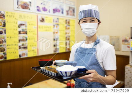 在固定餐廳工作的兼職員工 在固定餐廳工作的兼職員工 75947909