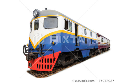 head train hauled diesel electric locomotive with isolated white background head train hauled diesel electric locomotive with isolated white background 75948087