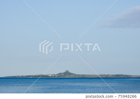 Iejima Tatchu seen from the sea in Motobu Bise 75948266