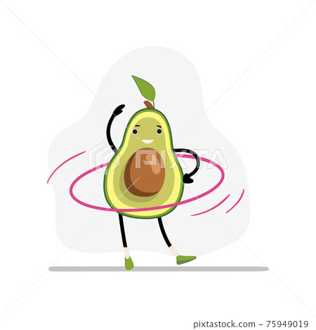 Avocado sport with gymnastic ring happy and health Avocado sport with gymnastic ring happy and health 75949019