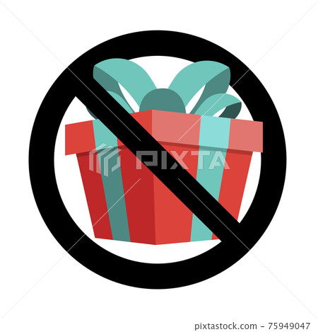 No present icon flat sign, banner to birthday event No present icon flat sign, banner to birthday event 75949047
