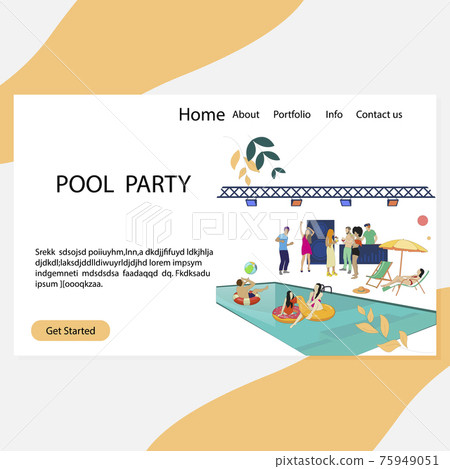 Pool party landing page, luxury and vip summer disco 75949051