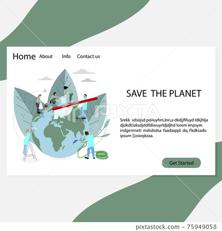 Save planet landing page, people volunteers clean and wash Save planet landing page, people volunteers clean and wash 75949058