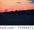 Sandy beach in the evening 75949471