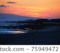 Evening ridgeline seen from the sandy beach 75949472
