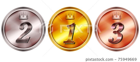 Medal crown gold icon Medal crown gold icon 75949669