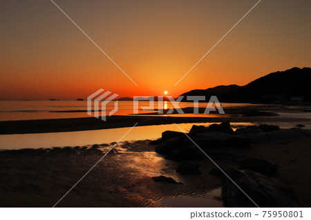 Shinmaiko海岸的灘塗和日落 Shinmaiko海岸的灘塗和日落 75950801