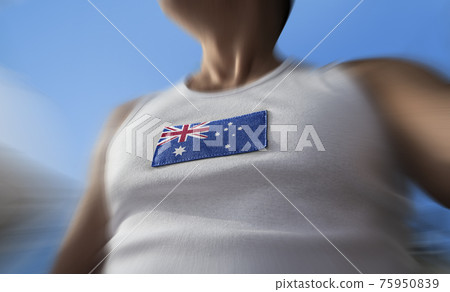 The national flag of Australia on the athlete's chest 75950839