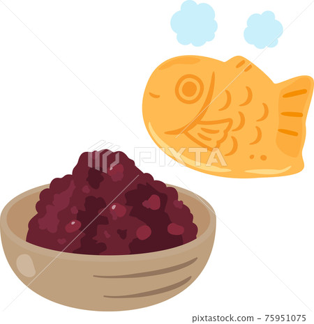 碗裡的鯛魚燒和紅豆沙 插圖素材 圖庫 碗裡的鯛魚燒和紅豆沙 插圖素材 圖庫