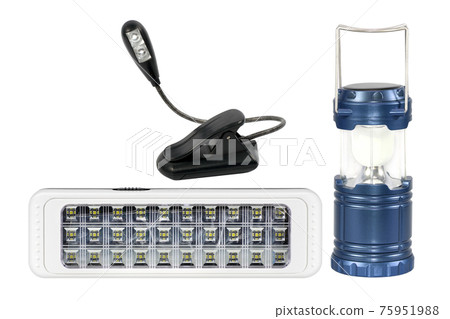 Led flashlight for camping isolated on white Led flashlight for camping isolated on white 75951988