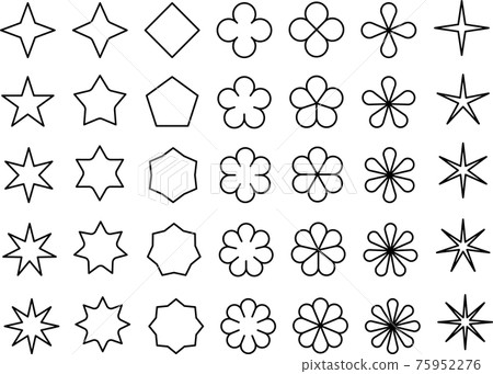 星花圖閃粉素材套裝黑白 75952276