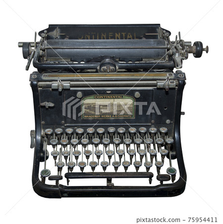 The typewriter of the beginning of 20 centuries- is isolated on the white 75954411