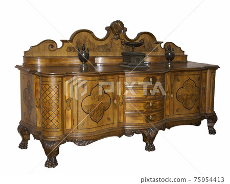 Dresser of the beginning of 20 centuries-is isolated on the white Dresser of the beginning of 20 centuries-is isolated on the white 75954413