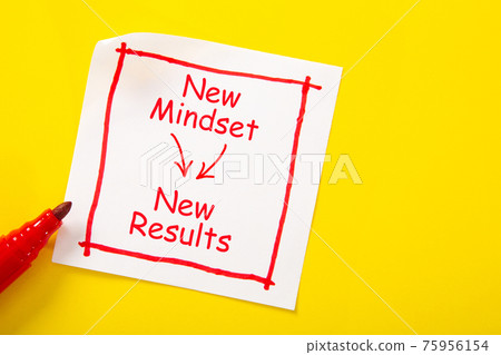 New Mindset word concept on sticky note New Mindset word concept on sticky note 75956154