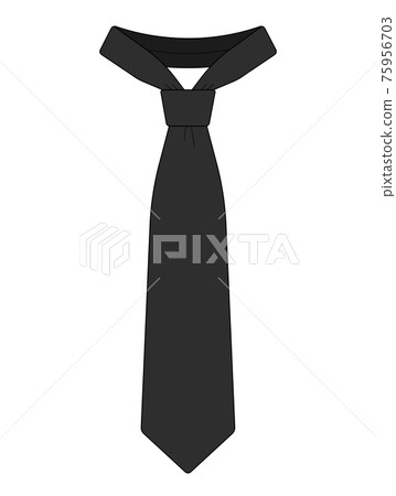 Tie (Men's Fashion) Vector Template Illustration (Black) 75956703