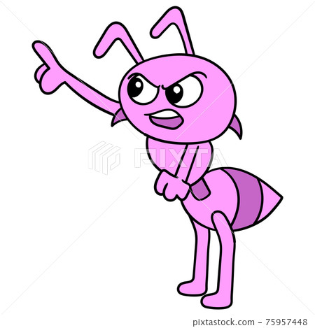 The ant commander with an angry face sternly gave the order. doodle icon image kawaii 75957448